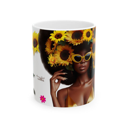 BGDN Sunflower EmpowerHer Ceramic Mug, (11oz, 15oz)