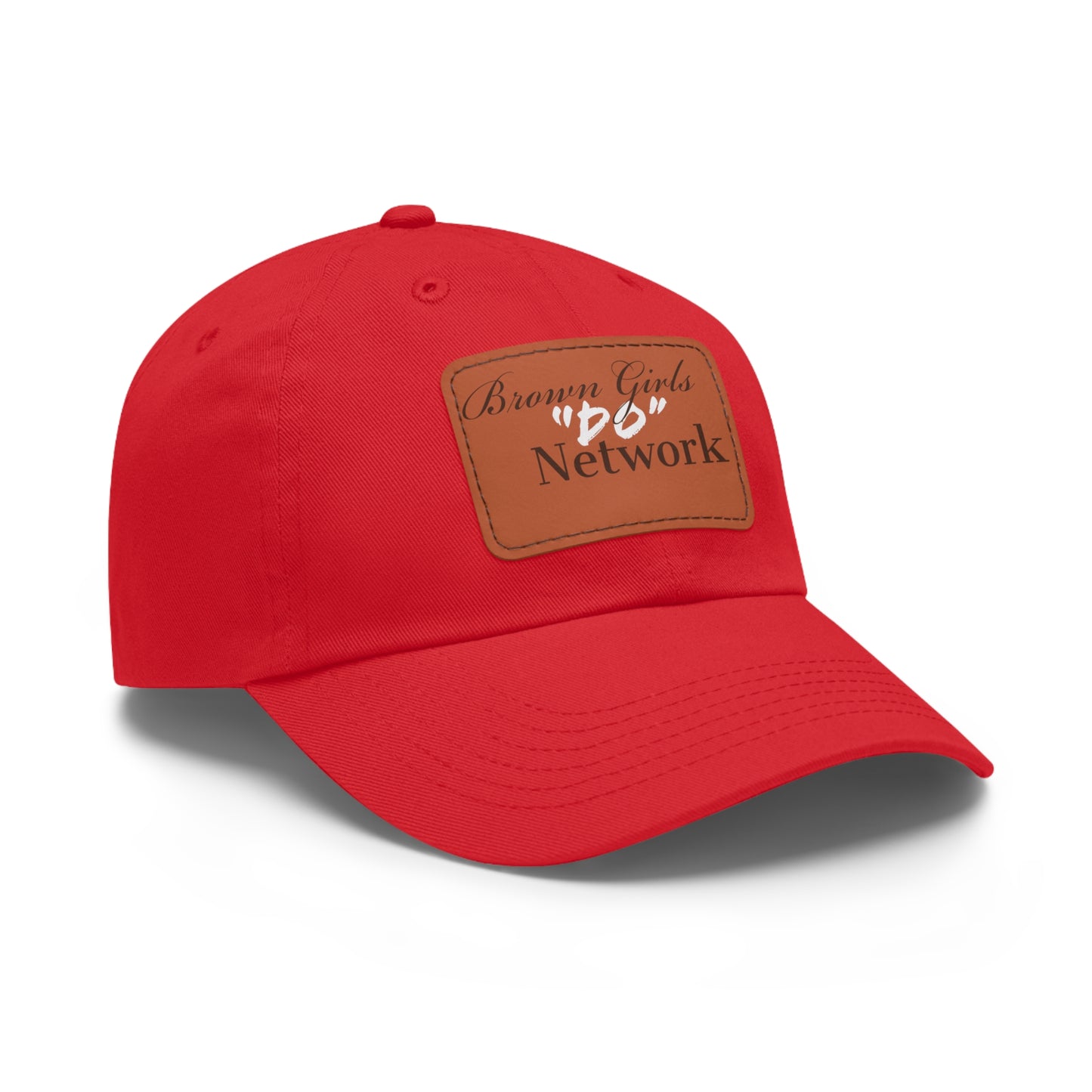 BrownGirlsDoNetwork Hat with Leather Patch (Rectangle)